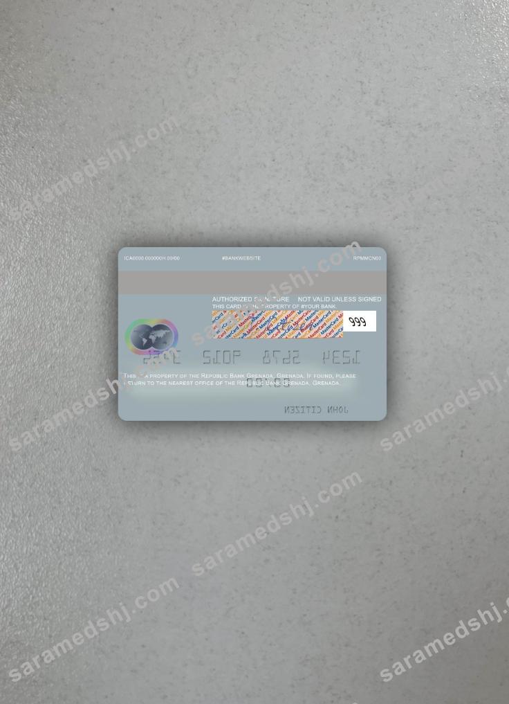 Grenada Republic Bank Grenada mastercard photolook back